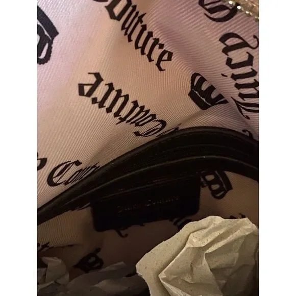 Juicy Couture DREAMY JUICY TOTE Pink Dusty Blush Chocolate W/Coin Purse Velour